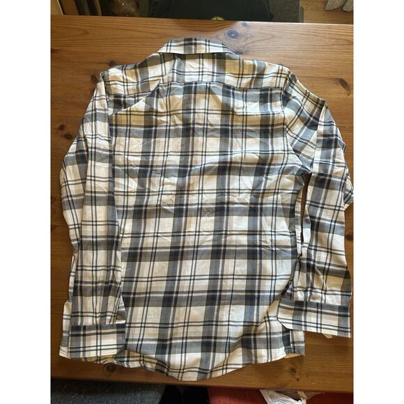Barbour Shirt Mens L White Windowpane Plaid Pocket Business Casual Button Down - Picture 7 of 7